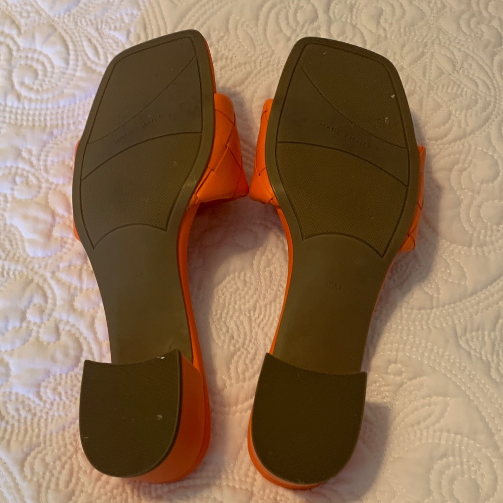 Marc Fisher Orange Braided Slide Sandals - Picture 3 of 5